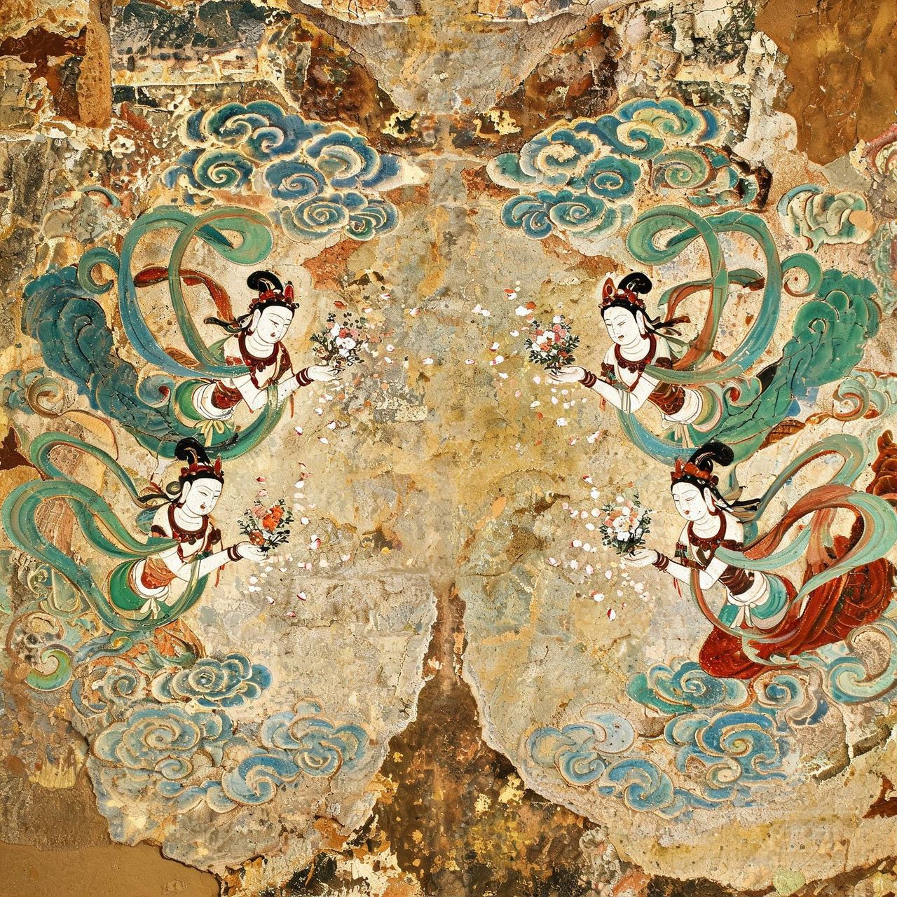 Flower-Scattering Apsaras